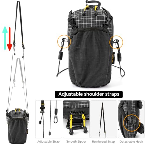 HIKEMAN Backpack Shoulder Strap Pouch - Smartphone Strap Pack,Waterproof Backpack Strap Pocket Attachment Bag for Hikers,Small Crossbody Bag Waist Pack for Sports Hiking Camping(Grey) - color: Grey
