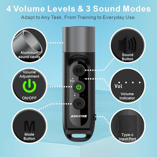 Electronic Whistle Highest IPX5 Maximum Sound 125db Battery 1000mAh Blue for Coaches Teacher, Sports Whistle - color: Black