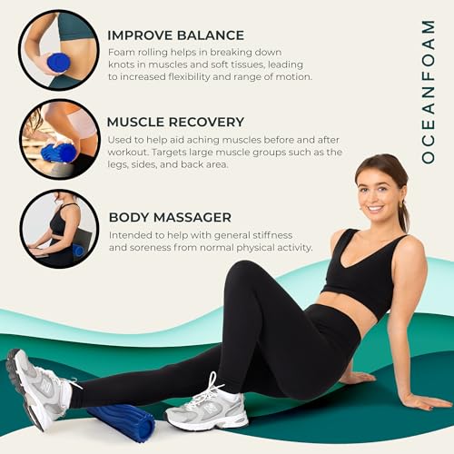 Oceanfoam Ripple Roller Small Foam Roller for Physical Therapy (Royal Blue) - color: Royal Blue