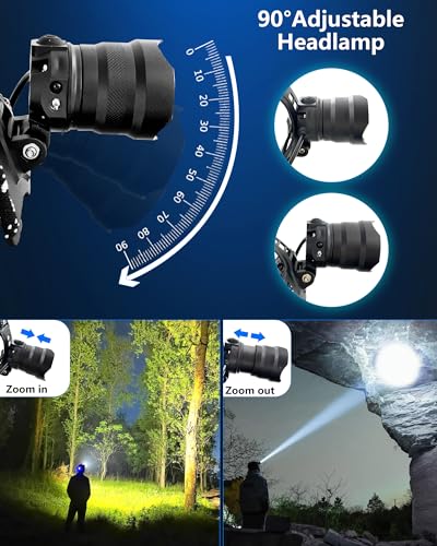 Headlamp Rechargeable, 120,000LM Super Bright LED Head Lamp Flashlight