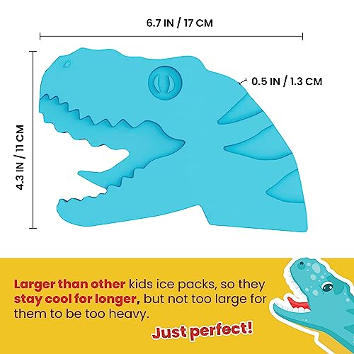 Healthy Packers Ice Packs for Kids Lunch Box, Slim Reusable 3-Pack Dinosaur - color: 3-Pack (Dinosaur)