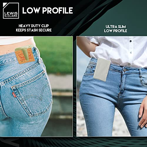 Lewis N. Clark RFID Shield Hidden Clip Stash Money Belt Travel Pouch + Credit Card/Id Holder for Women & Men, Clay - color: Clay