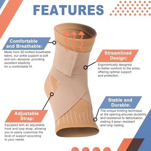 Tarpop 1 Pair Kids Ankle Brace Compression Support,Beige,Small - color: Beige, size: Small