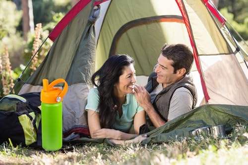 RRegeny Straw Lid for Hydro Flask Wide Mouth 32 40 oz, Lids with Flexible Handle compatible with HydroFlask, Replacement Sports Flex Cap Wide Mouth Top - color: Starfish orange