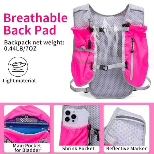 Carey Sten Lightweight Hydration Backpack Running Vest with 1.5L Water Bag - color: rose pink