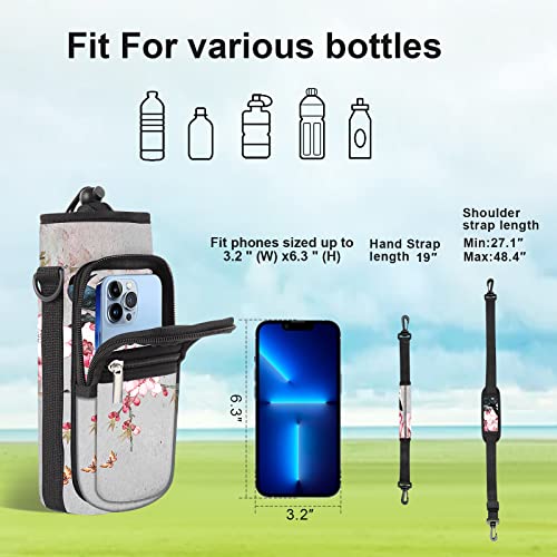 25/32/40/64oz Water Bottle Bag Holder Carrier-Insulated Crossbody Sling Case Sleeve with Strap & Pockets for Men Women Gym Cycling Travel Walking Hiking Camping - color: WBH-19, size: 25oz