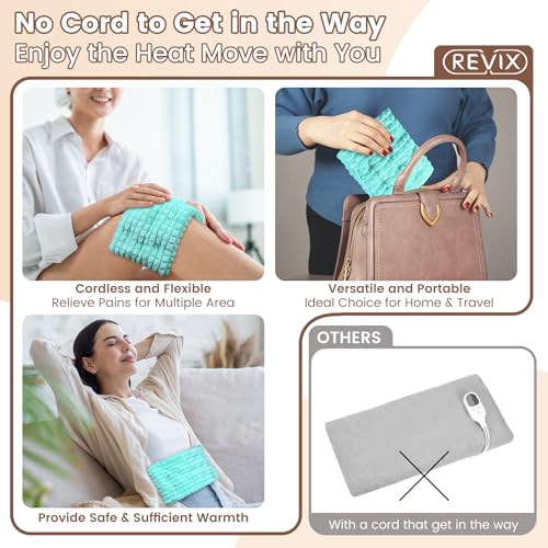 REVIX 6 * 12" Moist Heating Pad Microwavable, Reusable Microwave Heating Pads for Joints, Weighted Heat Packs with Flaxseeds for Shoulders, Neck, Back, Unscented (Pack of 2) - size: 6 x 12" (Pack of 2), style: Green