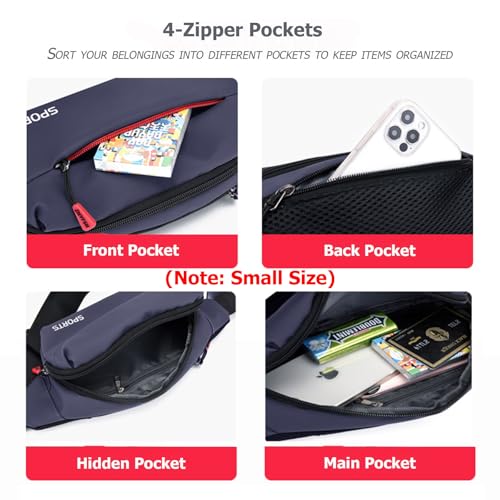 Fanny Pack Men Women Water-resistant Sports Waist Pack Small Bumbag Unisex - color: Blue