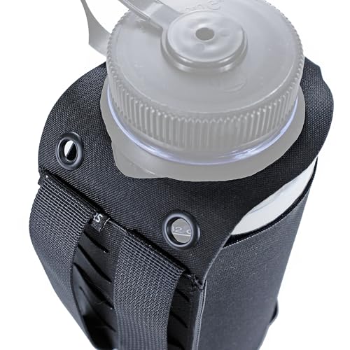 Water Bottle Pouch Molle, Tactical Canteen Pouch for 32oz Nalgene Bottle - color: Black