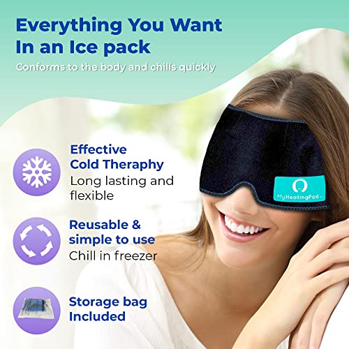Reusable Head Gel Ice Pack with Adjustable Elastic Band - Head Gel Pack Fits Most Head Sizes - Flexible Ice Packs for Men and Women - Soft Ice Pack with Elastic Band for Convenient Use - 1 Pack - style: Head Gel Ice Pack