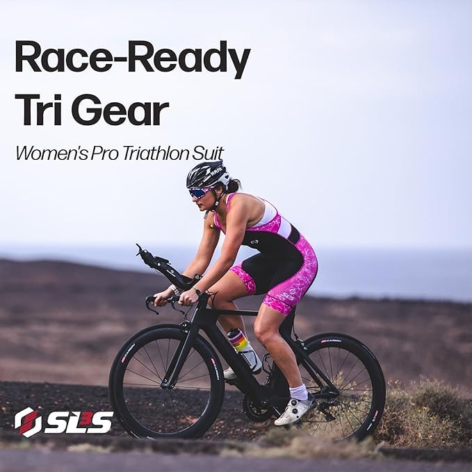 SLS3 Triathlon Suits Women - Sleeveless Pro Trisuit with Comfy Tri Chamois - color: Pink Azalea Floral, size: X-Large