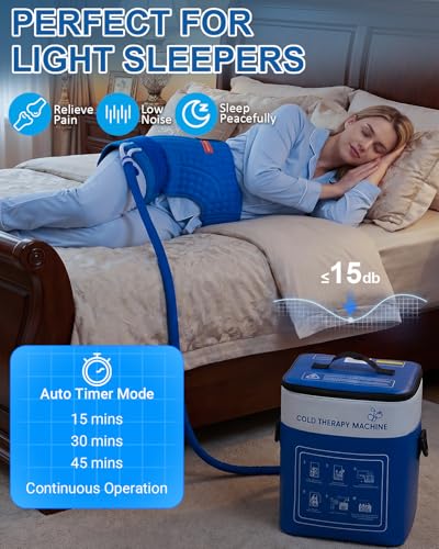 Cold Therapy Machine for Hip, 15.8Qt Large Ice Machine with Temp Display & Pressure Regulator, Cryotherapy Leak-Proof Hip-Specific Wrap, Whisper-Quiet Pump & 4 Timer Settings