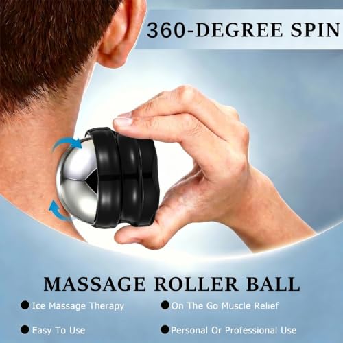 Massage Ice Roller Ball, Roller for Muscles Deep Tissue Cold & Heat Therapy - color: Black-02
