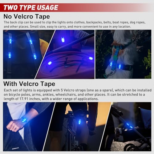 Nilight LED Safety Light 4PCS Blue Marine Navigation Bike Tail Lights - color: 3LED Safety Light-Blue