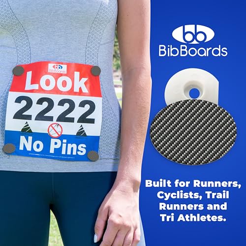 BibBoards bibSNAPS Race Bib Clips, Carbon Fiber, 4 Pack - color: Carbon Fiber