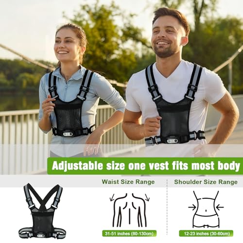 Gesture Sensing Running Light Reflective Vest with Pouch (Black) - color: black