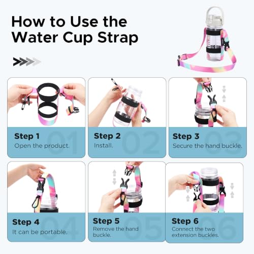 EasyAcc Water Bottle Holder Strap Sling, for Owala FreeSip 24 32 40 oz, Hydro Flask, Cirkul, Yeti, Stanley Flip, Universal Water Bottles, with Carabiner, for Walking Curise Travel (Bottle Excluded) - color: Denim Blue