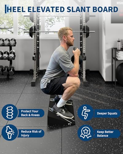 Squat Block Heel Elevated Slant Board for Calf Stretch Ankle Mobility Home
