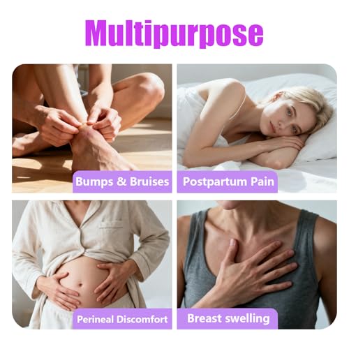 Postpartum perineal ice Pack, Hot and Cold Ice Pack for Women After Pregnancy, Postpartum Ice Pack for Recovery, Affordable & Reusable，2 Ice Packs and 2 Washable Sleeves. (Pink Flower) (Purple) - color: Purple