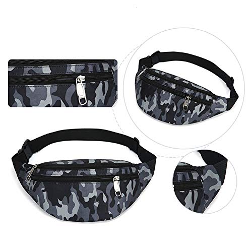 Fanny Pack for Men & Women, Fashion Waterproof Waist Packs with Adjustable Belt, Casual Bag Bum Bags for Travel Sports Running. - color: M-Black