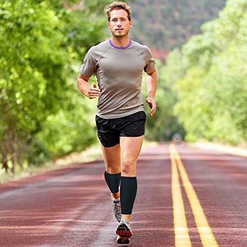 Sintege 3 Pairs Calf Compression Sleeves Women Men, M, Black - color: Black, size: Medium