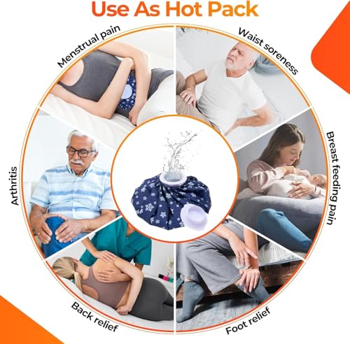 Ohuhu 3 Pack Ice Pack and Ice Bag for Injuries Hot Cold Therapy 6"/9"/11"