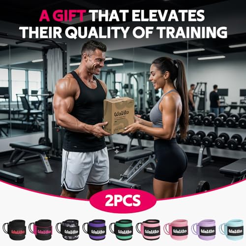 Ankle Straps for Cable Machines, Leg Straps for Glute Kick Back Accessories - color: Black