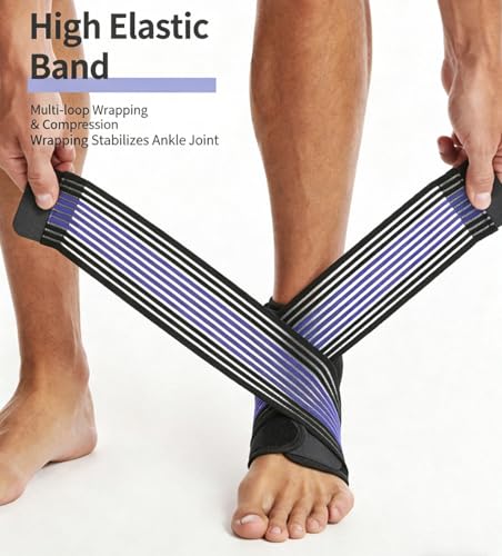Ankle Brace Elastic Supports for Men Women, Adjustable Ankle Straps Ankle Support Ankle Compression Sleeve, Plantar Fasciitis Relief Achilles Tendonitis Brace Achilles Tendonitis Wrap, Pack of 1 (Black) - color: Black