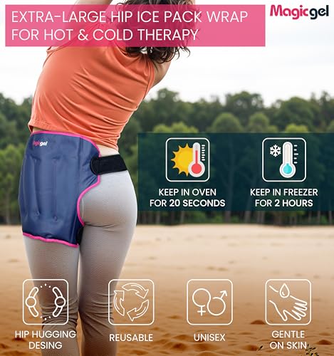 Magic Gel Extra Large Hip Ice Pack Wrap - Reusable Cold Pack for Hip Bursitis, Hip Replacement Surgery and Hip Flexor Pain. Hip ice wrap for Inflammation, Swelling and Hip Pain Relief - style: Extra Large Hip Ice Pack