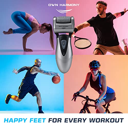 Own Harmony 2 Electric Feet Callus Removers and 6 Rollers Bundle: Powerful Rechargeable Mens Pedicure Tools Kit & Professional Electronic Foot Care File for Women, Best for Hard Cracked Dead Skin