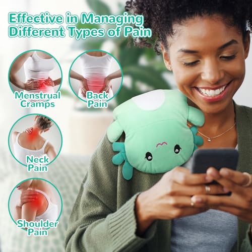 Microwave Heating Pad for Pain Relief, 16" x 11" Microwavable Heating Pads for Cramps, Back Pain, Neck Shoulder, Muscles, Knee, Joints, Natural Heat Pack Moist Heat, Mint Axolotl - size: Mint Axolotl