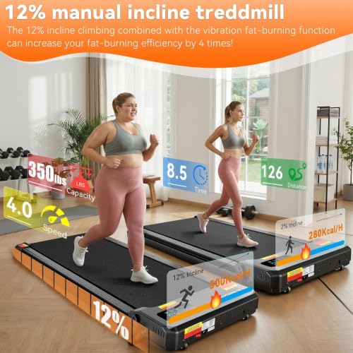 ANCHEER Walking Pad with Incline - Under Desk Treadmill with Handle Bar - color: Blackk1