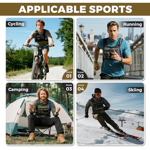 Criuage USA Patent Running Hydration Vest Backpack, Lightweight Chest Pack with 2.0L Water Bladder Bag Daypack for Hiking Running Cycling Race Marathon for Women Men - color: Khaki