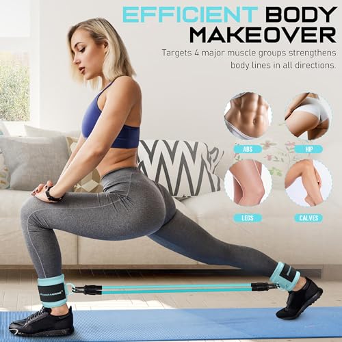 Ankle Resistance Bands w/Cuffs, Ankle Weights Women Booty Workout Equipment - color: Blue