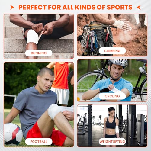 White Athletic Tape 16Pk, 1.5"x160Yds, Ankle/Wrist Support, for Soccer/Football - size: 16P