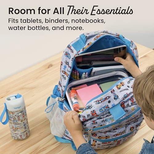 Bentgo Kids Print Durable & Water-Resistant Backpack - color: Race Cars, size: Kids Medium