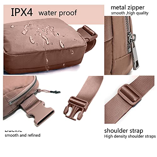 Fanny Belt Bag Waist Pack Crossbody Bags Bum Bag for Running Hiking Travel Workout Adjustable Strap for Women-brown - color: brown