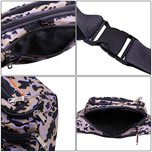 AIBEARTY Kids Fanny Pack Boys Small Camouflage Waist Pack Belt Waist Bag Pack Pouch with Adjustable Strap for Children Sport Running, Camping, Trip Deep Grey(2 Layer) - color: Deep Grey (2 Layer)