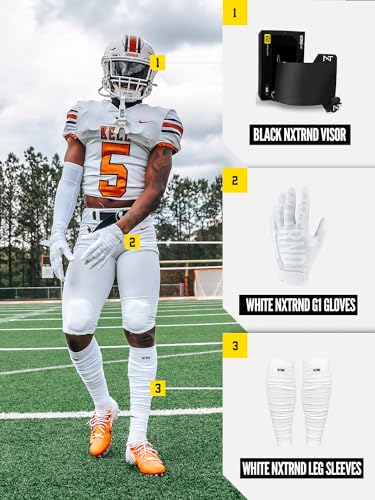 Nxtrnd Football Leg Sleeves, Calf Sleeves for Men & Boys, Sold as a Pair - color: White, size: Youth