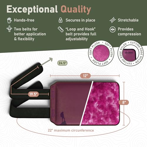 Medium Gel Ice Pack Wrap with Straps, Stretchable 8" x 23" - style: Purple