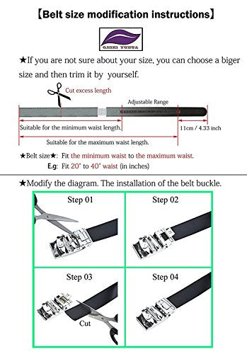 Dubulle Ratchet Belt for Men Leather Adjustable Designer Fashion Buckle - color: Black Eagle Buckle, size: Adjustable Fit 22" to 38" Waist