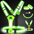 West Biking Running Reflective Vest, Light Up Vest for Night Walking, Night-Workers,Rechargeable Night Gear for Runners - color: Green