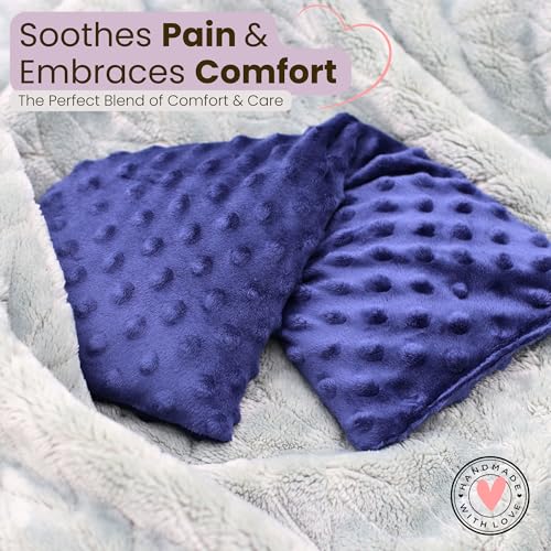 Microwavable Heating Pad for Cramps, Back, Neck & Shoulders – Moist Heat Pad with Lavender, Flaxseed & Buckwheat – Hot & Cold Therapy – Reusable, Non-Electric, 14x5 Inch