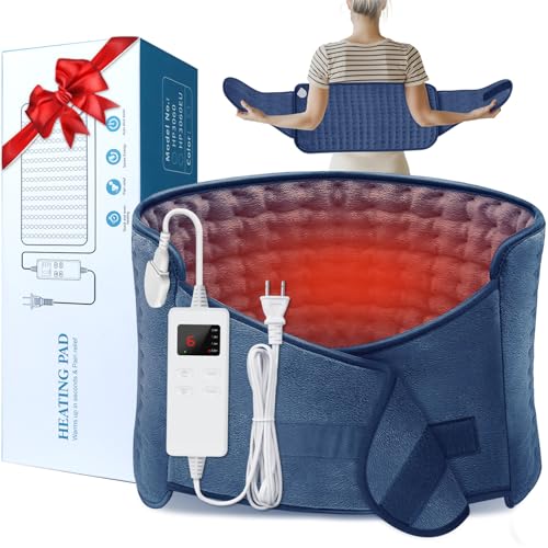 IGXHAVIZ Electric Heating Pad with Adjustable Belt - color: Blue