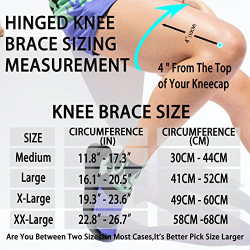 Hinged Knee Brace for Men and Women With Side Stabilizers - size: XX-Large (22.8"-26.7")
