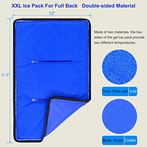 Koo-Care Extra Extra Large Gel Ice Pack for Injuries Reusable Flexible Cold Therapy Compress with Wrap for Full Back, Hip, Thigh, Knee, Shin - Pain Relief for Post-surgery Recovery XXL, 13 x 21.5 Inch - size: 13 x 21.5 Inch (Pack of 1)
