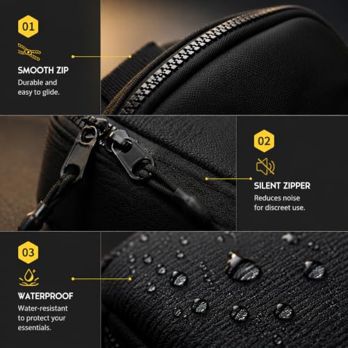 Simptech Mini Crossbody Sling Bag - Water-Resistant Dual Pocket Chest Pack - Lightweight Fanny Pack for Running, Travel & Everyday Workout - color: New Black