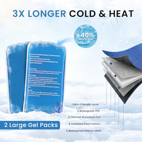 Ice Pack Glove for Hands, Fingers &Wrists, 1 Pack Reusable Gel Cooling Wrap - size: 2X-Large