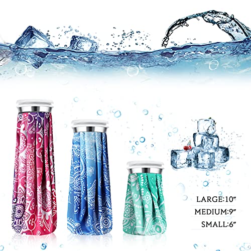 Nuanchu 3 Pcs Reusable Ice Bags for Injuries Hot Cold Pack, Mandala - style: Mandala
