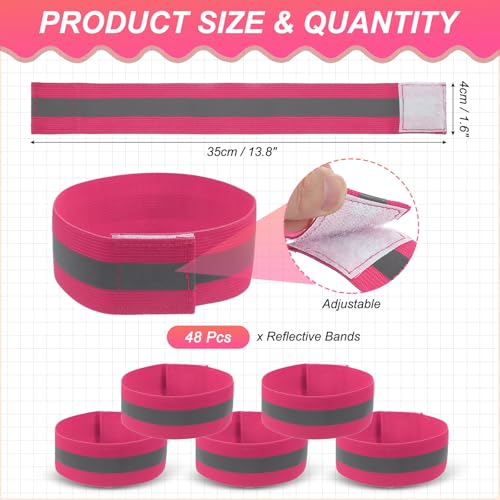 PATIKIL Reflective Bands for Wrist Arm Ankle Leg High Visibility Band - color: Pink